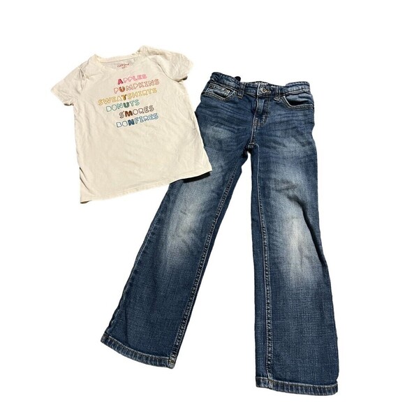 Cat & Jack size 6 outfit jeans and t-shirt EUC - Picture 1 of 5